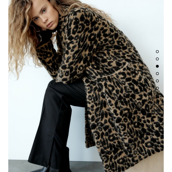 Animal Jacquard Knit Jacquard Jacket Zara Zara Leopard Animal